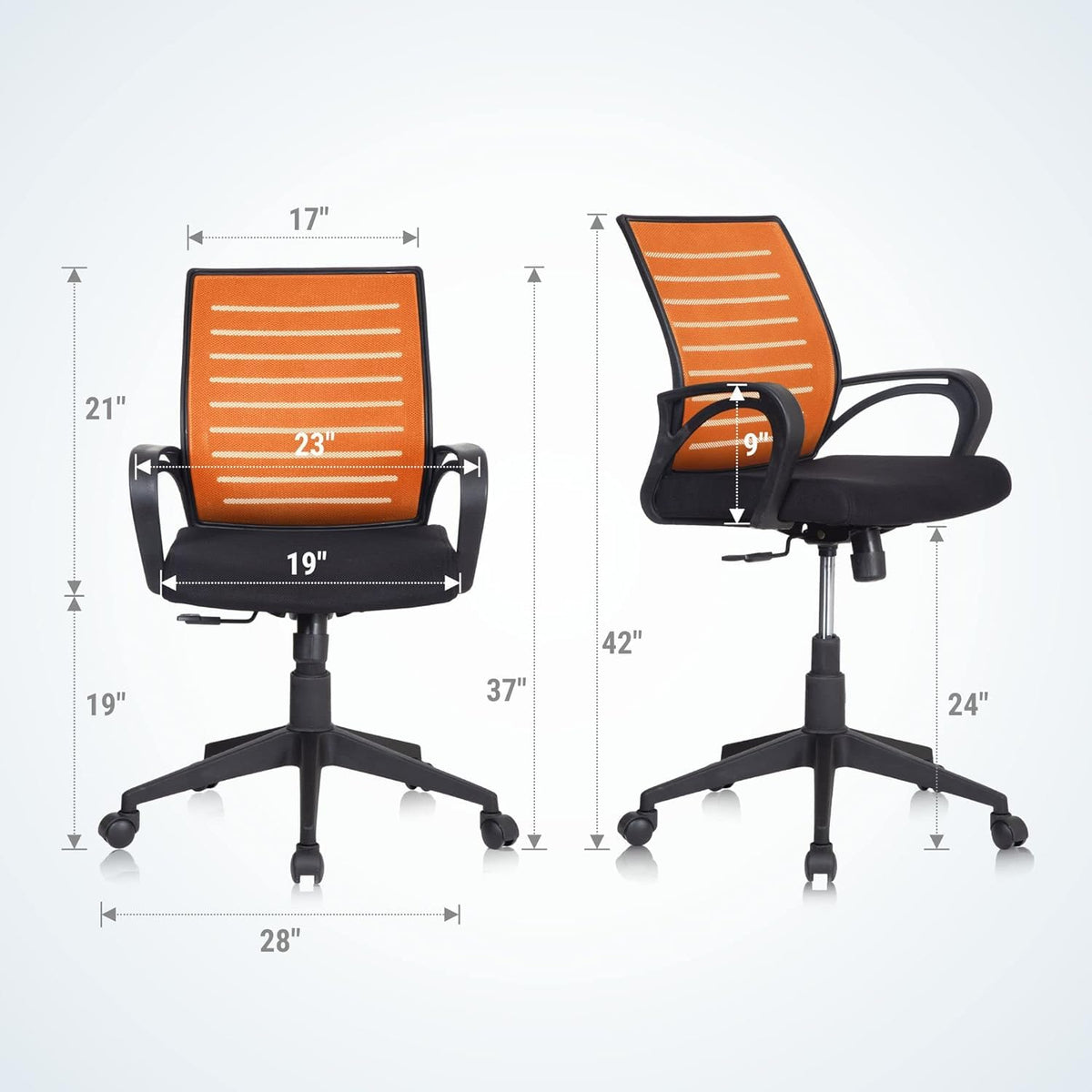 SmileSellers Boom Mesh Mid-Back Ergonomic Desk Office Chair with Tilting Mechanism, Comfortable Seat, and Revolving Heavy Duty Metal Base | Ideal for Work from Home & Study