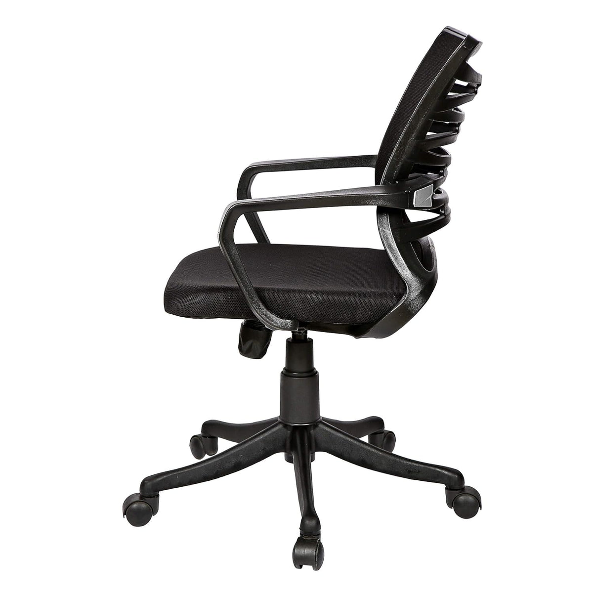 SmileSellers Zig Zag Ergonomic Mesh Mid-Back Office Chair with Adjustable Height, Tilt Lock, Cushioned Seat & Heavy-Duty Revolving Metal Base | Comfortable Desk Chair for Study, Home Office & Workstation Use