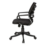 SmileSellers Zig Zag Ergonomic Mesh Mid-Back Office Chair with Adjustable Height, Tilt Lock, Cushioned Seat & Heavy-Duty Revolving Metal Base | Comfortable Desk Chair for Study, Home Office & Workstation Use
