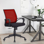 SmileSellers Boom Ergonomic Mesh Mid-Back Office Chair with Adjustable Height, Tilt Lock, Cushioned Seat & Heavy-Duty Revolving Base | Comfortable Desk Chair for Work from Home, Study & Office Use