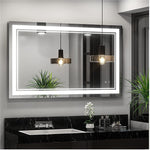 SmileSellers LED Rectangular Wall Mirror with 3 Light & Defogger Illumination | Framed Glass Mirror for Bathroom, Bedroom, Office & Home Décor (24x36 Inch, Wall Mounted)