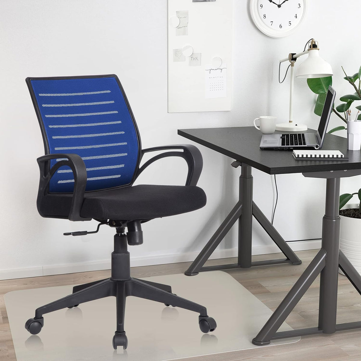 SmileSellers Boom Ergonomic Mesh Mid-Back Office Chair with Adjustable Height, Tilt Lock, Cushioned Seat & Heavy-Duty Revolving Base | Comfortable Desk Chair for Work from Home, Study & Office Use