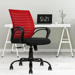 SmileSellers Boom Ergonomic Mesh Mid-Back Office Chair with Adjustable Height, Tilt Lock, Cushioned Seat & Heavy-Duty Revolving Base | Comfortable Desk Chair for Work from Home, Study & Office Use