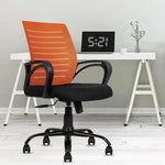 SmileSellers Boom Ergonomic Mesh Mid-Back Office Chair with Adjustable Height, Tilt Lock, Cushioned Seat & Heavy-Duty Revolving Base | Comfortable Desk Chair for Work from Home, Study & Office Use