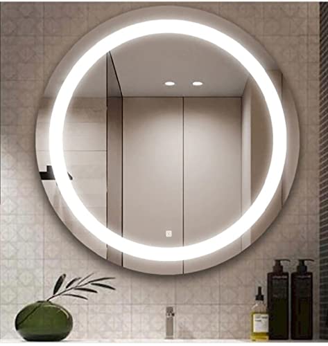 SmileSellers Modern Designed LED Glass Round Mirror With Warm Light+White light+Cool Day Light | Touch Sensor LED Mirror for Bathroom, Bedroom, Wash-Basin, Home and Office