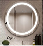SmileSellers Modern Designed LED Glass Round Mirror With Warm Light+White light+Cool Day Light | Touch Sensor LED Mirror for Bathroom, Bedroom, Wash-Basin, Home and Office