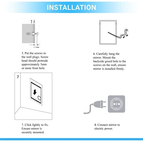 SmileSellers Rectangular LED Wall Mirror with Touch Sensor, 3 Light Modes & Backlit Illumination | Framed Bathroom & Bedroom Mirror, Wall Mounted (18x24 Inch)