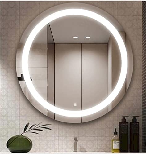 SmileSellers LED Front Light Mirror with Imported Touch Sensor + Dimmer + Single Click White + Cool Day Light + Warm Light for for Bathroom, Bedroom, Drawing Room, Washbasin( 30x30 Inch)