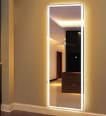 SmileSellers Glass 3D Beautiful Modern Designed LED Glass Mirror With White light +Warm Light+ Cool Day Light + DimmerLED Mirror (18x48)