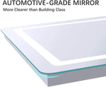 SmileSellers Glass LED Wall Mirror with Touch Sensor, Warm Light, Cool Day Light & Dimmer | Premium Framed Rectangular Bathroom, Bedroom & Living Room Mirror (24x18 Inch,3Light)