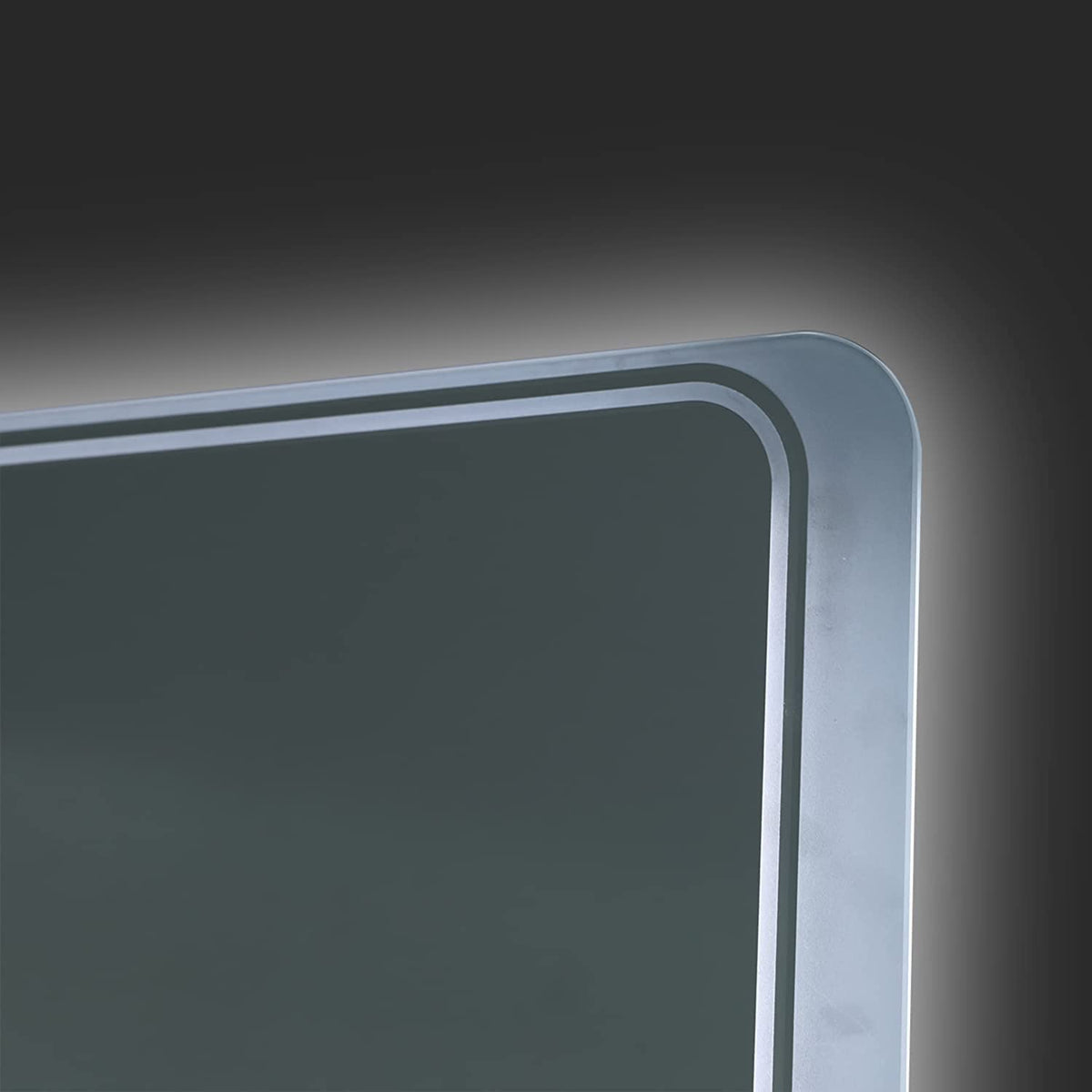 SmileSellers Glam Glass LED Bathroom Mirror withWarm Light + White Light + Cool Day Light-Wall Mounted Backlit-24x18 Inch, For Home office Decor