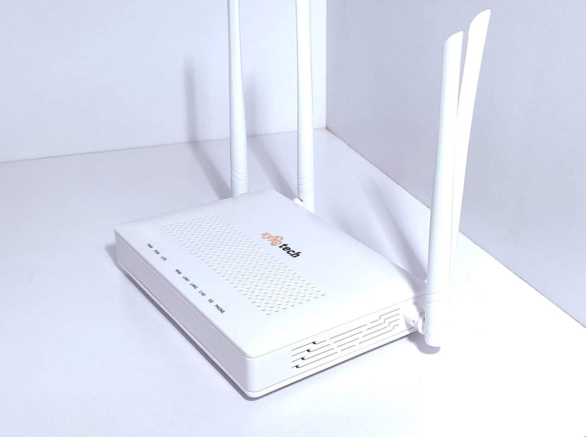 SmileSellers Syrotech SY-GPON-1110 WDAONT Wont GPON ONU Wireless Router Optical Network Unit with 4 Antenna