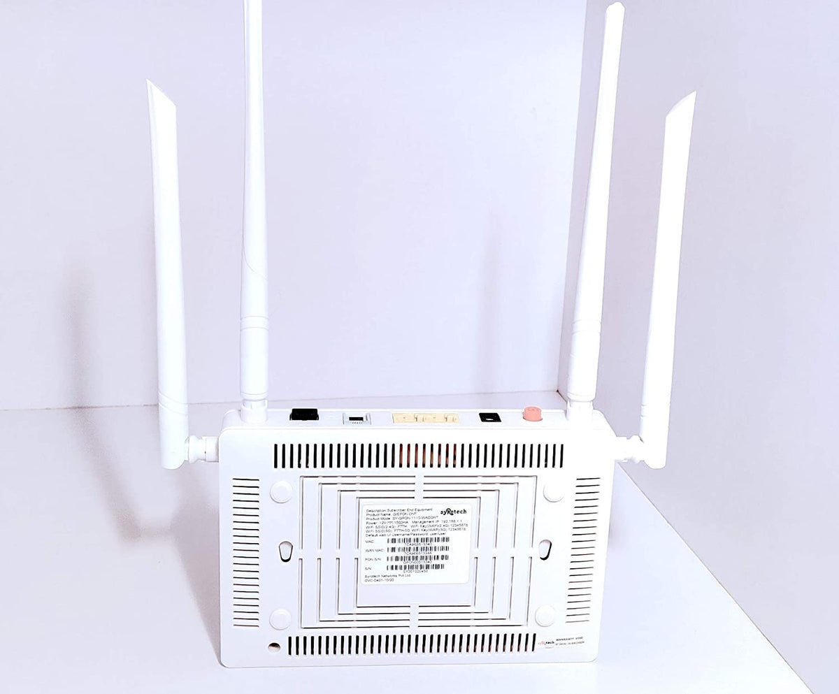 SmileSellers Syrotech SY-GPON-1110 WDAONT Wont GPON ONU Wireless Router Optical Network Unit with 4 Antenna