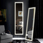 SmileSellers Glass 3D Beautiful Modern Designed LED Glass Mirror With White light +Warm Light+ Cool Day Light + DimmerLED Mirror (18x48)