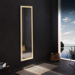 SmileSellers Glass 3D Beautiful Modern Designed LED Glass Mirror With White light +Warm Light+ Cool Day Light + DimmerLED Mirror (18x48)