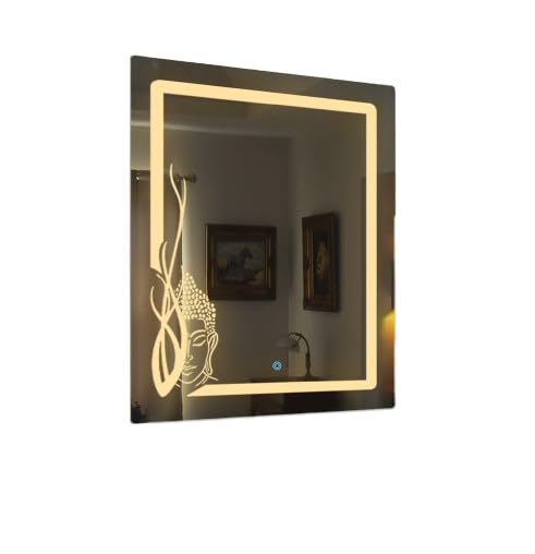SmileSellers BUDDHA LED MIRROR Wall Decor With Light-Wall Mounted For Home Office Decor