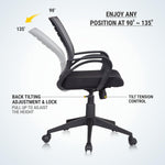 SmileSellers Boom Ergonomic Mesh Mid-Back Office Chair with Adjustable Height, Tilt Lock, Cushioned Seat & Heavy-Duty Revolving Base | Comfortable Desk Chair for Work from Home, Study & Office Use