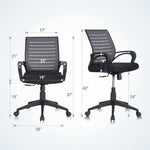 SmileSellers Boom Ergonomic Mesh Mid-Back Office Chair with Adjustable Height, Tilt Lock, Cushioned Seat & Heavy-Duty Revolving Base | Comfortable Desk Chair for Work from Home, Study & Office Use