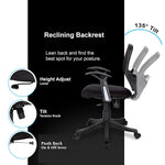 SmileSellers Star Execuative Ergonomic Office Chair| Height Adjustable Seat | Upholstered Seat and T Type armrest Provides Better Comfort |Push Back Tilt Feature |Mid Back