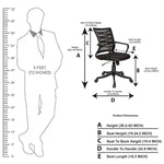 SmileSellers Zig Zag Ergonomic Mesh Mid-Back Office Chair with Adjustable Height, Tilt Lock, Cushioned Seat & Heavy-Duty Revolving Metal Base | Comfortable Desk Chair for Study, Home Office & Workstation Use
