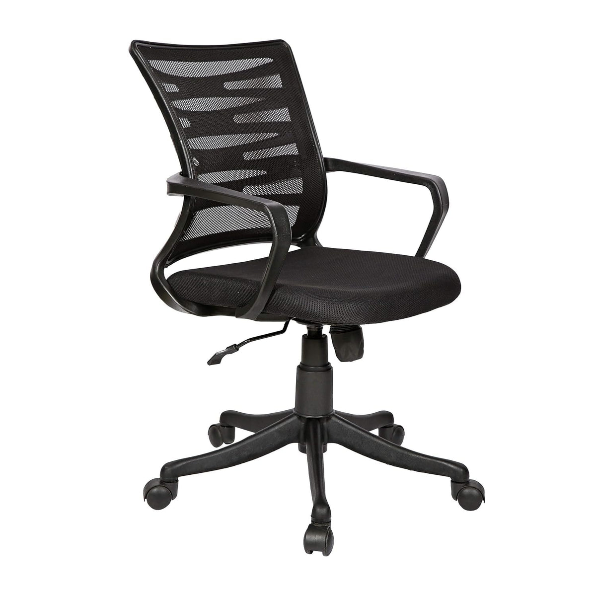 SmileSellers Zig Zag Mesh Mid-Back Ergonomic Desk Office Chair with Tilting Mechanism, Comfortable Seat, and Revolving Heavy Duty Metal Base | Ideal for Work from Home & Study