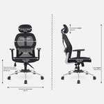 SmileSellers Matrix Ergonomic High Back Mesh Office Chair with Adjustable Armrests, Superb Lumbar Support & Breathable Backrest for Home and Office Use