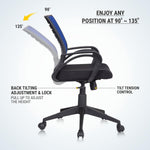 SmileSellers Boom Ergonomic Mesh Mid-Back Office Chair with Adjustable Height, Tilt Lock, Cushioned Seat & Heavy-Duty Revolving Base | Comfortable Desk Chair for Work from Home, Study & Office Use