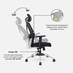 SmileSellers Matrix Ergonomic High Back Mesh Office Chair with Adjustable Armrests, Superb Lumbar Support & Breathable Backrest for Home and Office Use