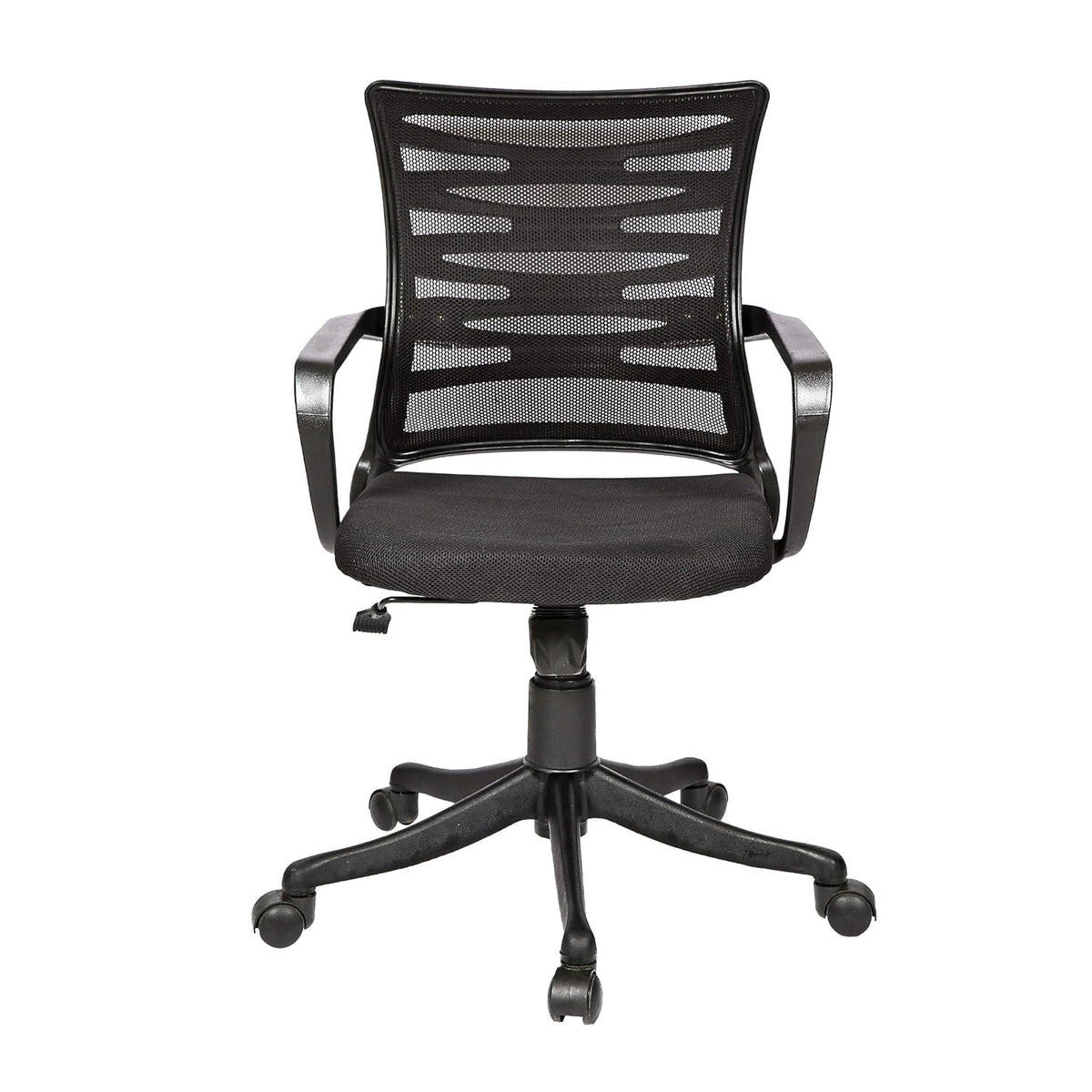 SmileSellers Zig Zag Mesh Mid-Back Ergonomic Desk Office Chair with Tilting Mechanism, Comfortable Seat, and Revolving Heavy Duty Metal Base | Ideal for Work from Home & Study