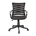 SmileSellers Zig Zag Ergonomic Mesh Mid-Back Office Chair with Adjustable Height, Tilt Lock, Cushioned Seat & Heavy-Duty Revolving Metal Base | Comfortable Desk Chair for Study, Home Office & Workstation Use