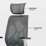 SmileSellers Hector High Back Ergonomic Gaming and Office Chair with Adjustable Armrests, Mesh Backrest, Multi-Tilt Lock Mechanism, and Cushioned Seat | Desk Chair for Work, Study & Gaming