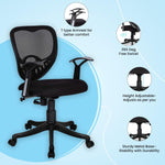 SmileSellers Star Execuative Ergonomic Office Chair| Height Adjustable Seat | Upholstered Seat and T Type armrest Provides Better Comfort |Push Back Tilt Feature |Mid Back