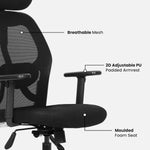 SmileSellers Matrix Ergonomic High Back Mesh Office Chair with Adjustable Armrests, Superb Lumbar Support & Breathable Backrest for Home and Office Use