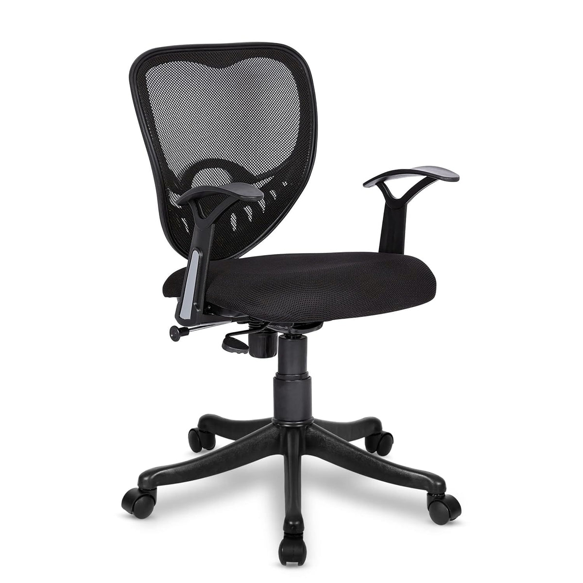 SmileSellers Star Execuative Ergonomic Office Chair| Height Adjustable Seat | Upholstered Seat and T Type armrest Provides Better Comfort |Push Back Tilt Feature |Mid Back