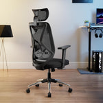 SmileSellers Hector High Back Ergonomic Gaming and Office Chair with Adjustable Armrests, Mesh Backrest, Multi-Tilt Lock Mechanism, and Cushioned Seat | Desk Chair for Work, Study & Gaming