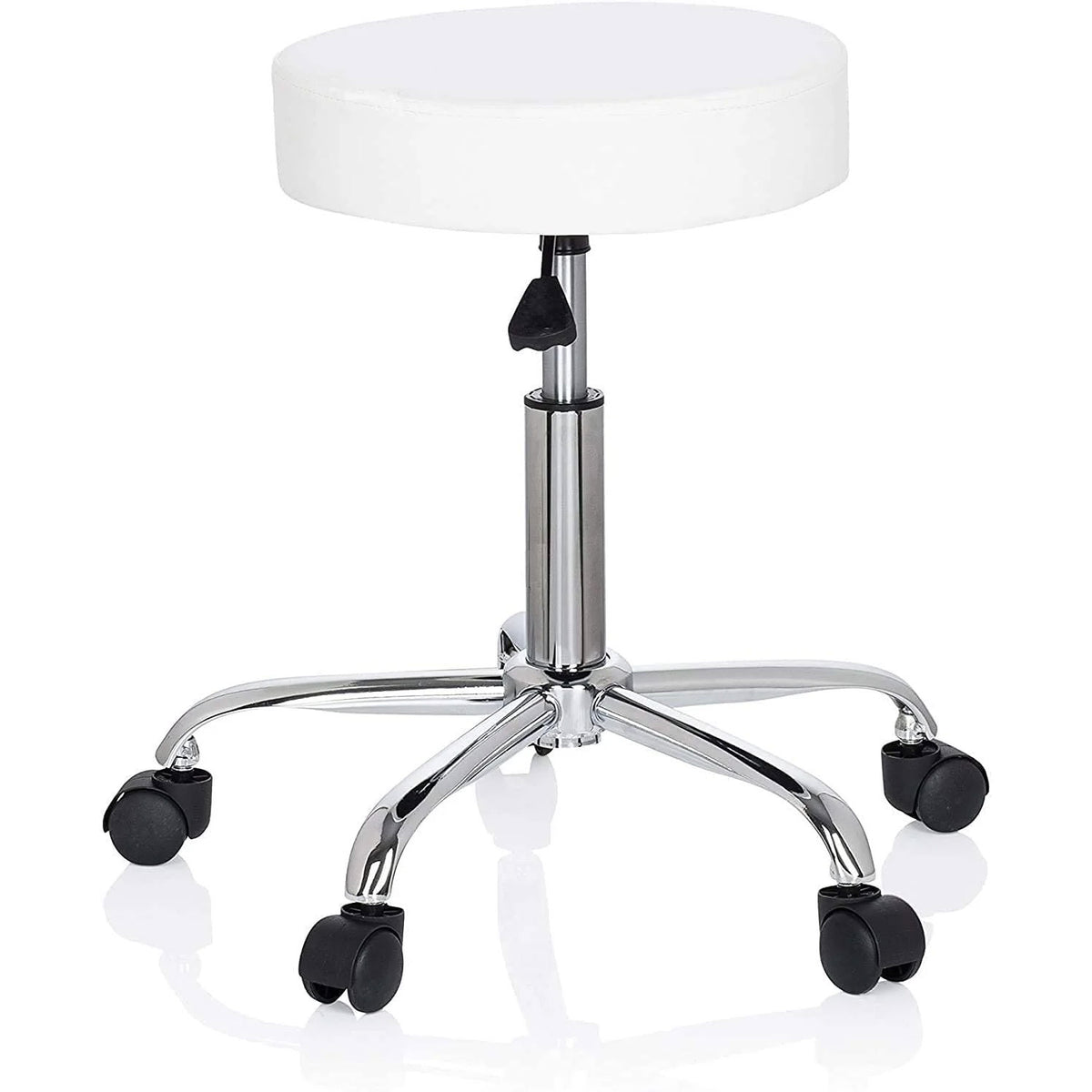 SmileSellers Height-Adjustable revolving Stool | Great for use in Salons, Bar, Schools, Hospital, Offices, Warehouses, Home or Garage | Height extendable from 16 inch to 22inch (White)