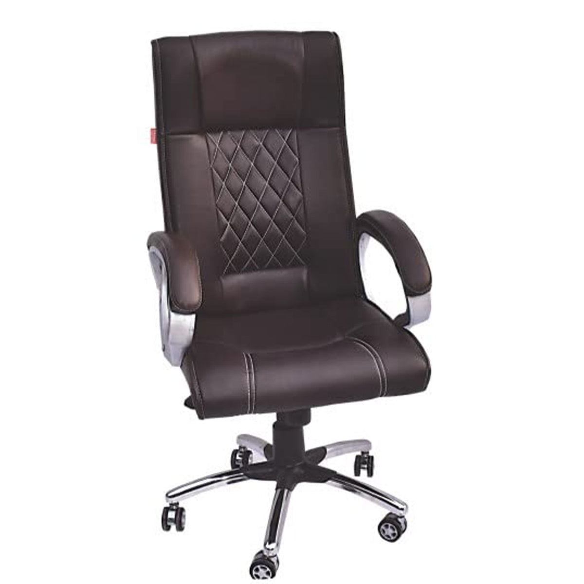 SmileSellers Ergonomic HIGH Back Cushion Office Chair Premium LEATHERETTTE Material and Super Comfy (HIGH Back, Gloss Brown)