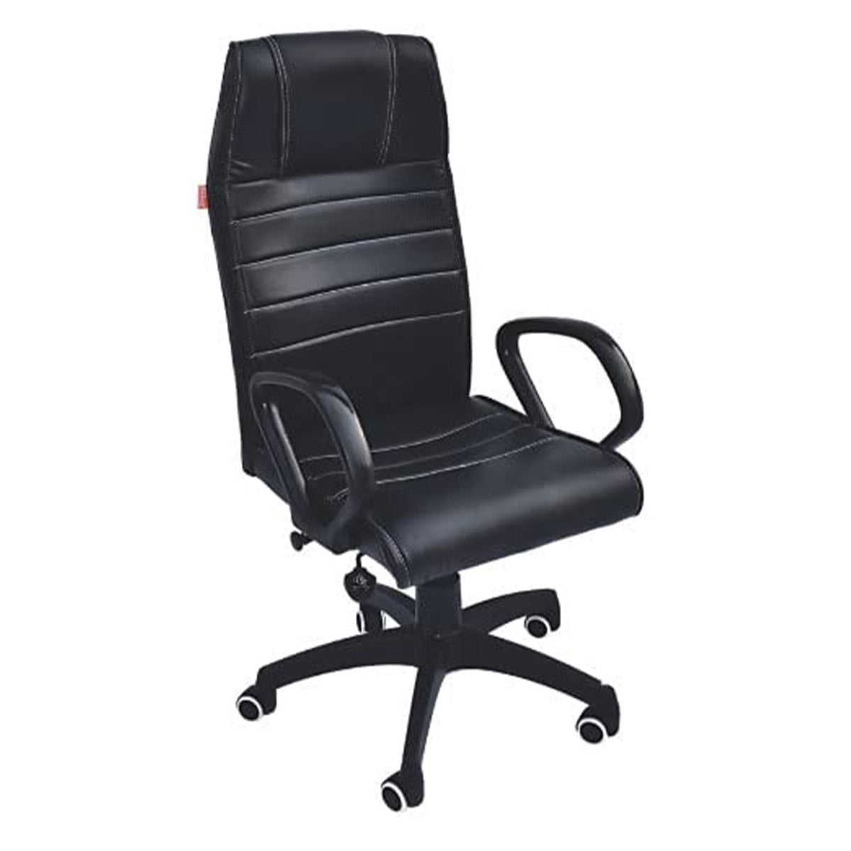 SmileSellers Ergonomic HIGH Back Cushion Office Chair Premium LEATHERETTTE Material and Super Comfy (HIGH Back, Gloss Black)