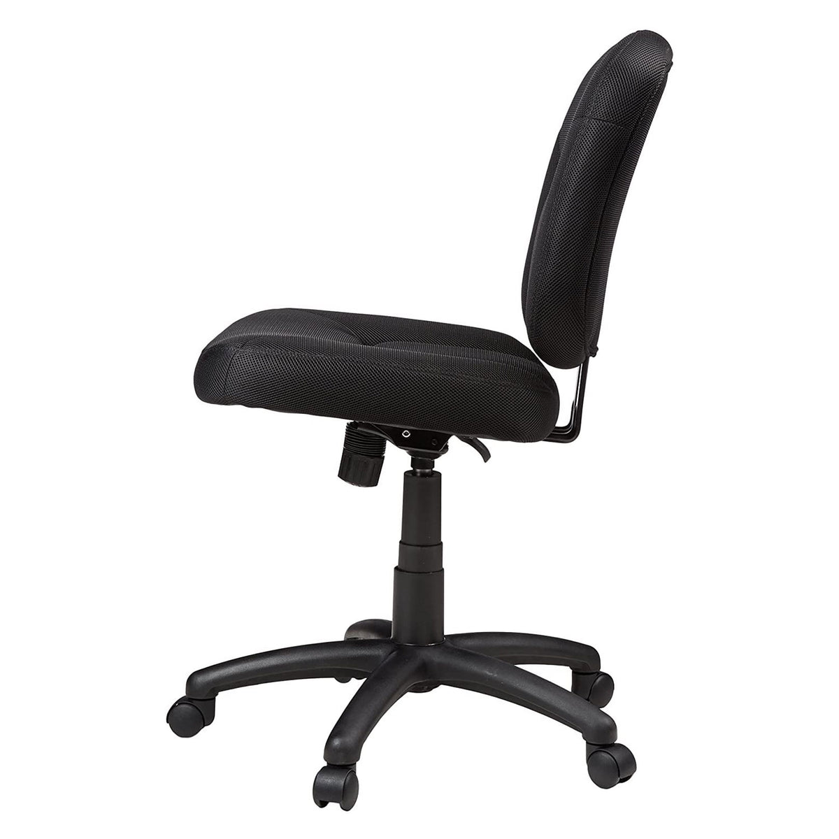 SmileSellers Upholstered, Low-Back, Adjustable, Swivel Office Desk Chair, Black