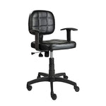 SmileSellers Mid Back Revolving Height Adjustable Office Stool with Strong Nylon Base, 360° Swivel, and Comfortable Cushion for Home & Workspaces