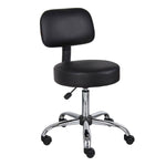 SmileSellers Mid Back Revolving Height Adjustable Office Stool with Strong Nylon Base, 360° Swivel, and Comfortable Cushion for Home & Workspaces (Black)