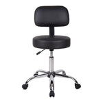 SmileSellers Mid Back Revolving Height Adjustable Office Stool with Strong Nylon Base, 360° Swivel, and Comfortable Cushion for Home & Workspaces (Black)