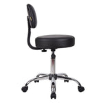SmileSellers Mid Back Revolving Height Adjustable Office Stool with Strong Nylon Base, 360° Swivel, and Comfortable Cushion for Home & Workspaces (Black)