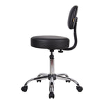 SmileSellers Mid Back Revolving Height Adjustable Office Stool with Strong Nylon Base, 360° Swivel, and Comfortable Cushion for Home & Workspaces (Black)