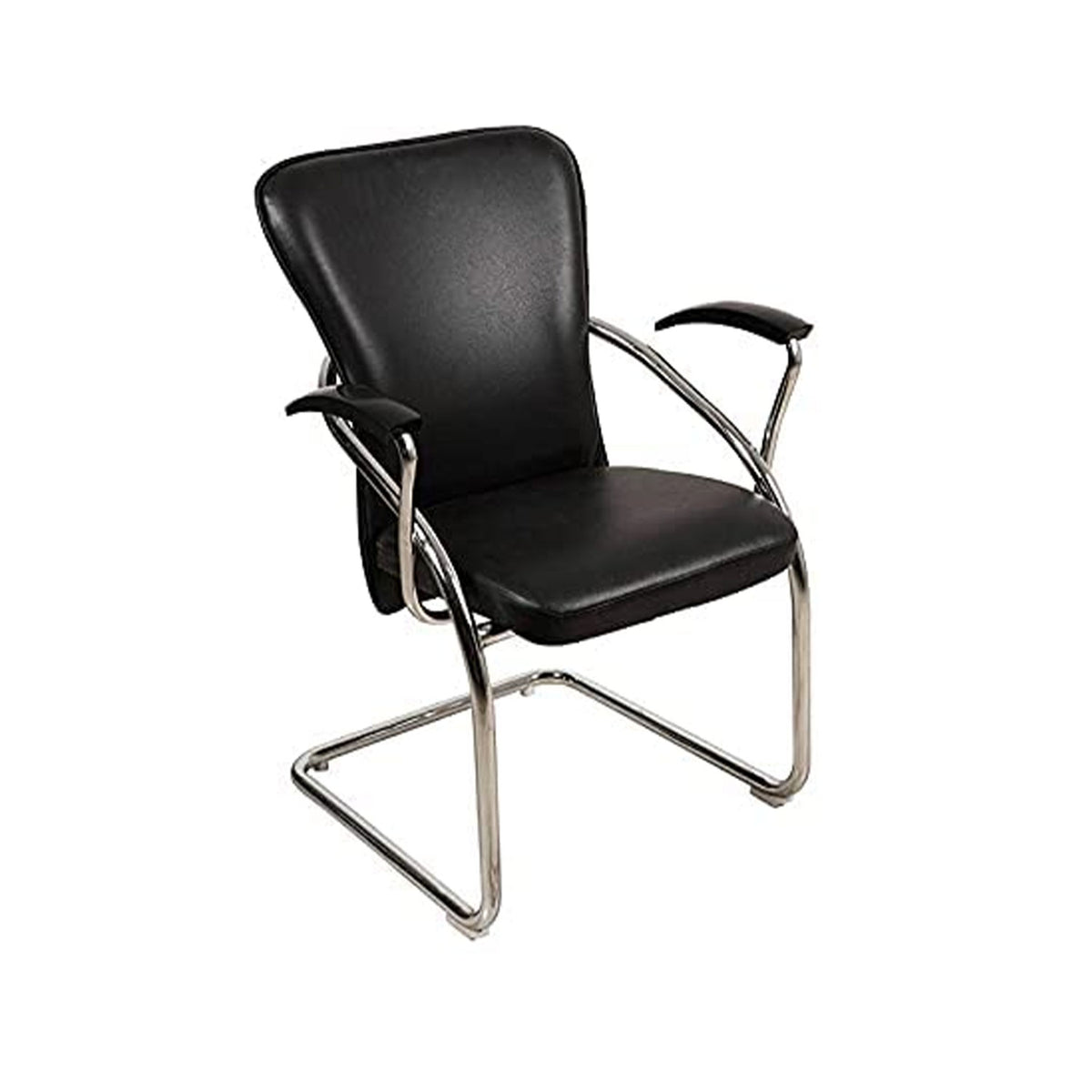 SmileSellers Office Chair Executive Visitor Chair with arm Rest with Steel Frame and Cushioned seat Back