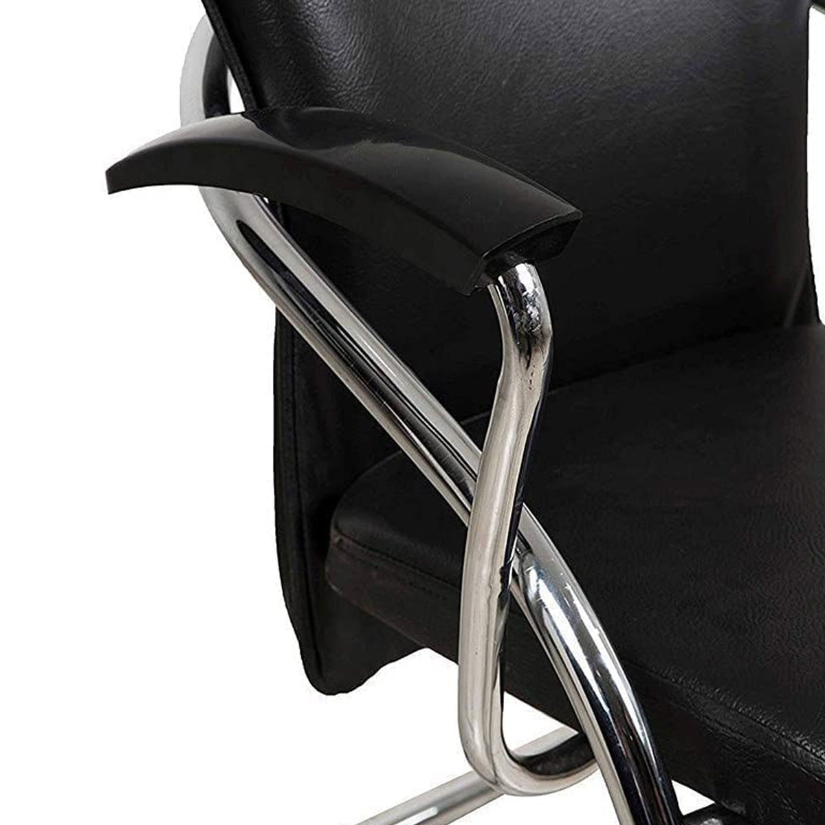 SmileSellers Office Chair Executive Visitor Chair with arm Rest with Steel Frame and Cushioned seat Back