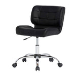 SmileSellers Modern Black Crest Armless Office Chair Swivel Task Chair Desk Chair Computer Chair