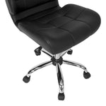 SmileSellers Modern Black Crest Armless Office Chair Swivel Task Chair Desk Chair Computer Chair