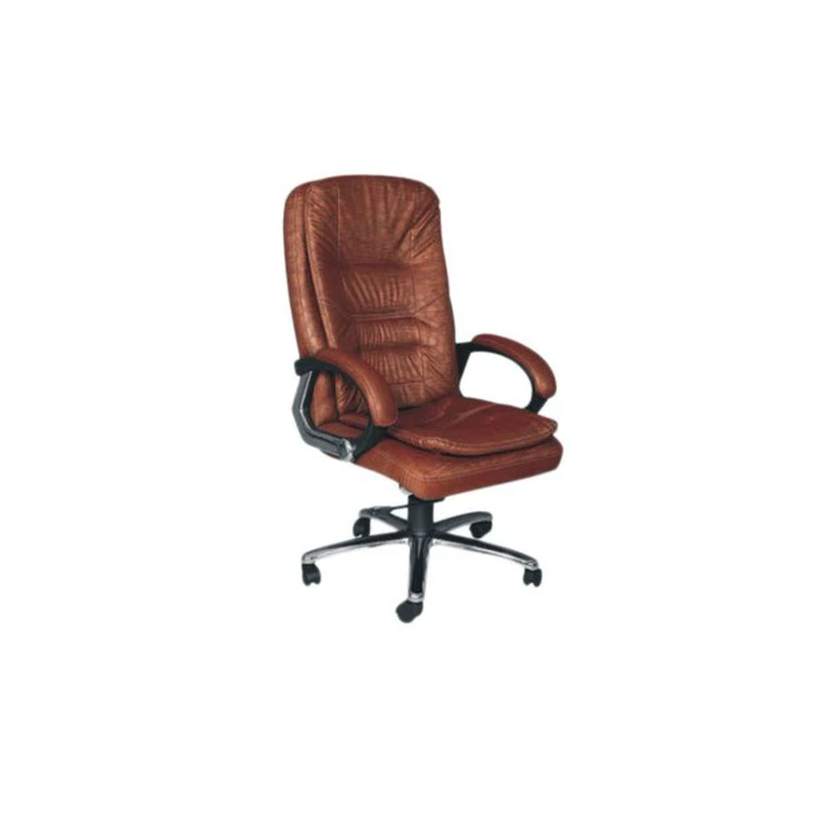SmileSellers Leatherette Brown Designer Chair