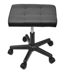 SmileSellers Hydraulic Adjustable Height Rolling Stool, Footstool with PU Leather, Footrest Ottoman Stool, Foot Rest for Office, Spa Facial Massage Tattoo Stool, (Black)